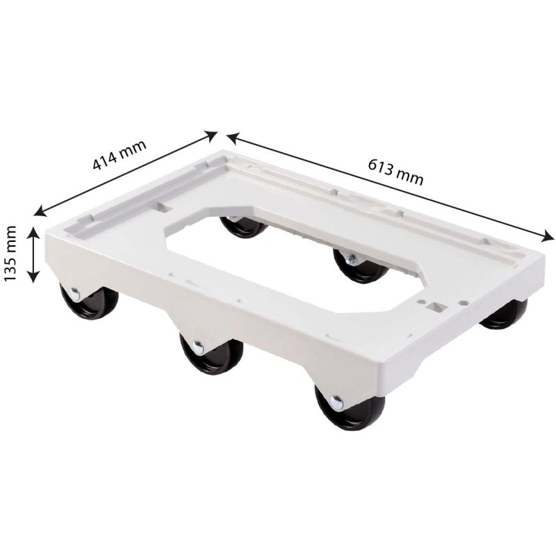 SOCLE ROULEUR PLASTIQUE 6 ROUES