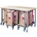 CHARIOT PORTE SAC A FARINE 400X740XHT820 mm