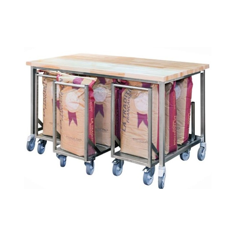 CHARIOT PORTE SAC A FARINE 400X740XHT820 mm