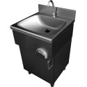 LAVE MAINS INOX AVEC BOUTON POUSSOIR - PLACARD 1 PORTE