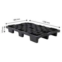 PALETTE PLASTIQUE LEGERE EMBOITAGE NOIRE