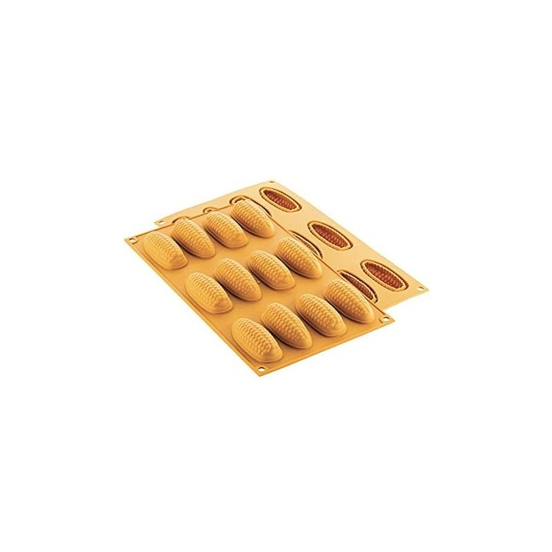 PLAQUE SILICONE 300X175 - 12 épis de maïs 68.5x26.4xht21.2 mm - 20ml