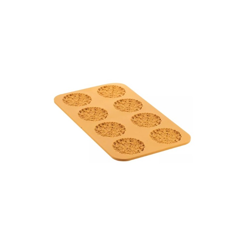 PLAQUE SILICONE 470X270 - 8 ronds herbes Ø 100xht8mm - 43ml