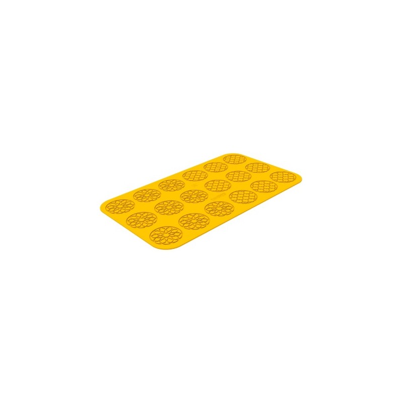 PLAQUE SILICONE 470X270 - 16 décor ronds ambra Ø 68xht2 mm
