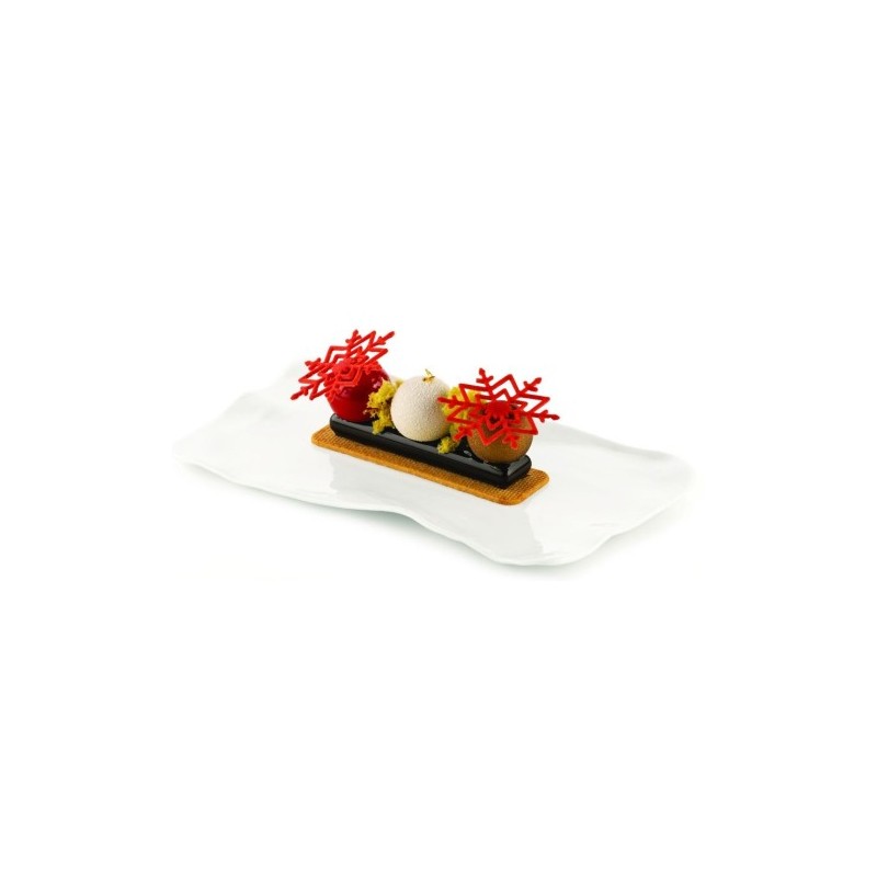 PLAQUE SILICONE 470X270 - 24 décors hiver (flocons et pommes de pins)