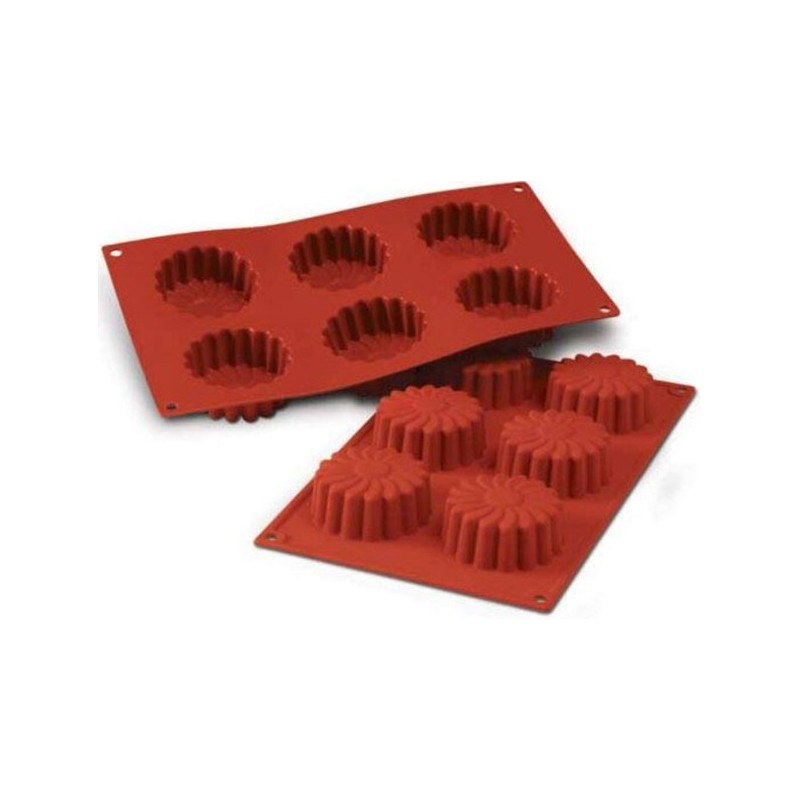 PLAQUE SILICONE 300X175 - 6 marguerites Ø 70xht28 mm - 80ml