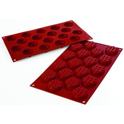 PLAQUE SILICONE 300X175 - 18 gauffres rondes Ø 40xht12 mm - 11.5ml
