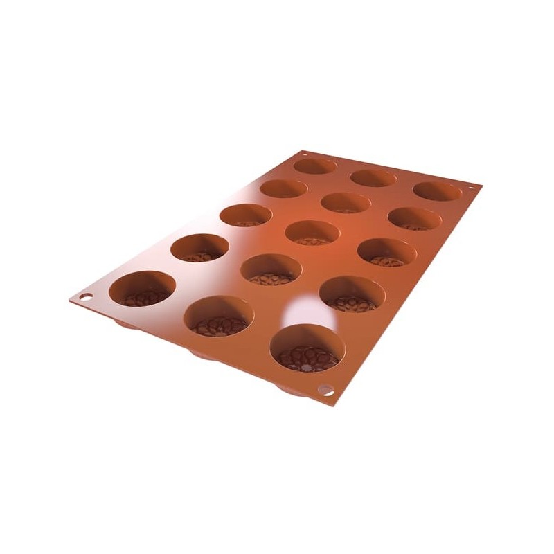 PLAQUE SILICONE 300X175 - 15 ronds mauresques Ø 40xht16 mm - 19ml