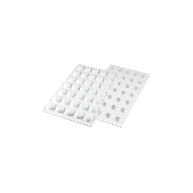 PLAQUE SILICONE 300X175 - 35 micro ronds bombés Ø 26xht13 mm - 5ml