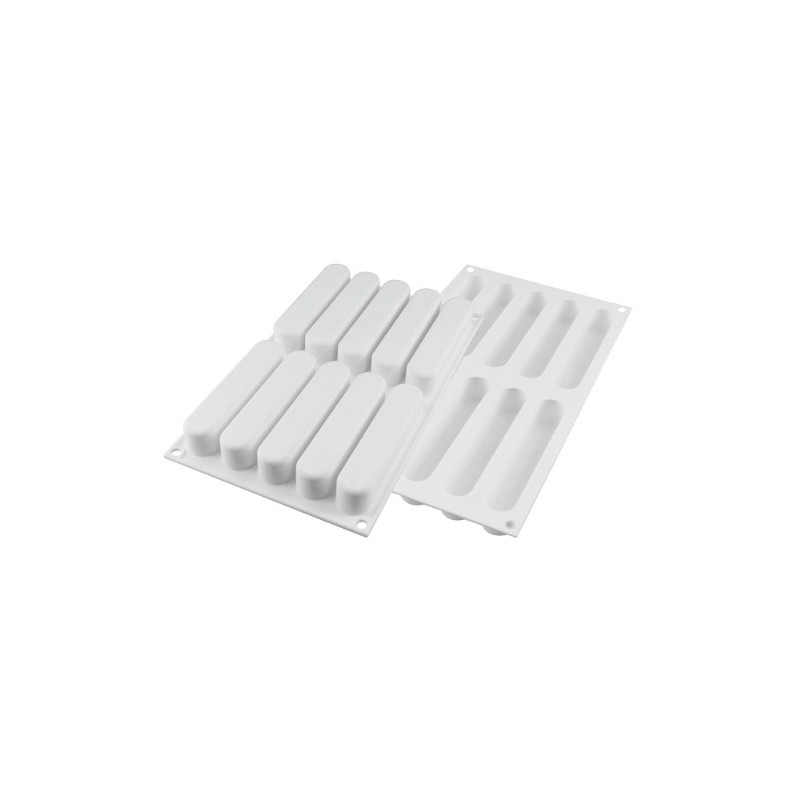 PLAQUE SILICONE 300X175 - 10 fashion éclairs 130x25xht25 mm - 80ml