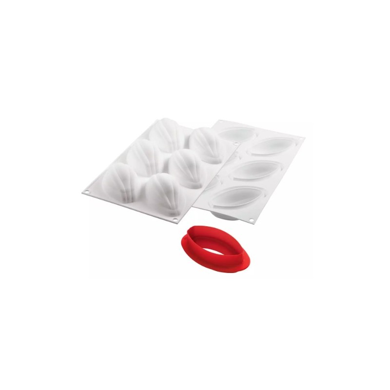 PLAQUE SILICONE 300X175 - 6 cabosses cacao 102x54xht42 mm - 115ml
