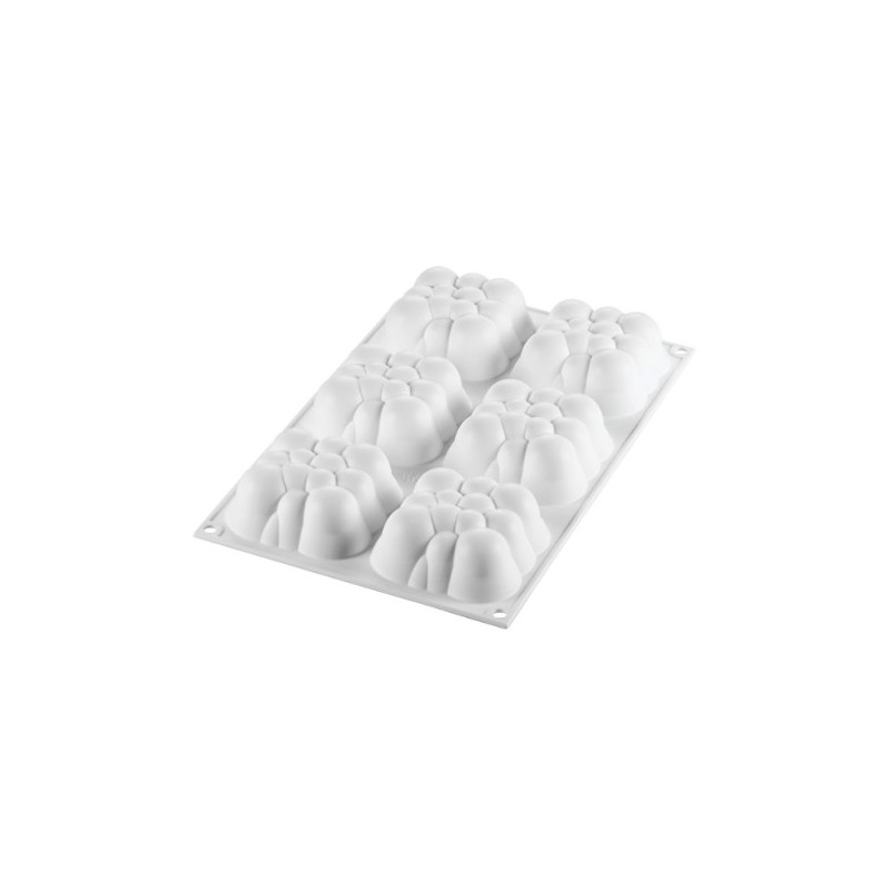 PLAQUE SILICONE 300X175 - 6 mini nuages carrés 71x71xht34 mm - 120ml