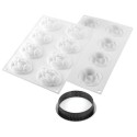 KIT PLAQUE SILICONE - 8 tartelettes cocoa Ø 70xht20 mm - 36ml