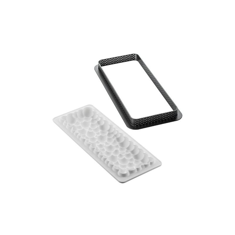 KIT MOULE SILICONE - 1 tarte rectangle bubble 265x105xht20 mm - 290ml