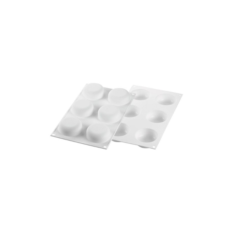 PLAQUE SILICONE 300X175 - 6 ronds universo Ø 67xht27 mm - 90ml