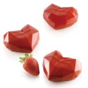 PLAQUE SILICONE 300X175 - 6 cœurs origami 82.6x74xht35 mm - 110ml
