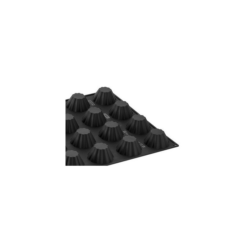 PLAQUE SILICONE 600X400 - 24 briochettes Ø 79xht37 mm - 100ml