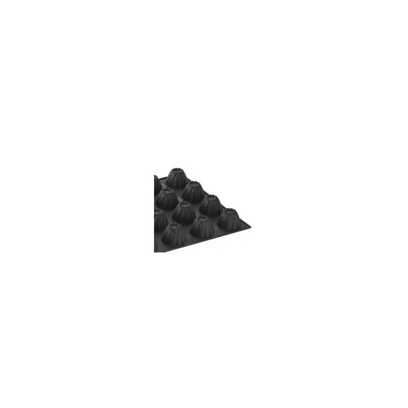 PLAQUE SILICONE 600X400 - 24 cônes cannelés Ø 75xht48 mm - 120ml