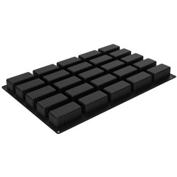 PLAQUE SILICONE 600X400 - 25 rectangles rayés 100x48xht40 mm - 180ml