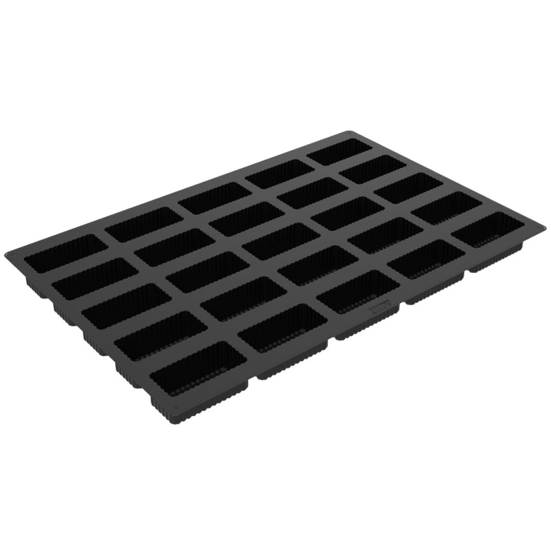 PLAQUE SILICONE 600X400 - 25 rectangles rayés 100x48xht40 mm - 180ml