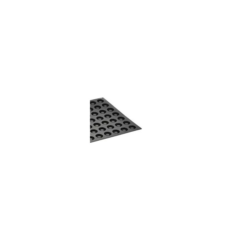PLAQUE SILICONE 600X400 - 77 mini savarins ronds diam 40xht13.5 mm - 