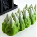 MOULE SILICONE BUCHE - Décor arbres enneigés 250x90xht95 mm - 1100ml