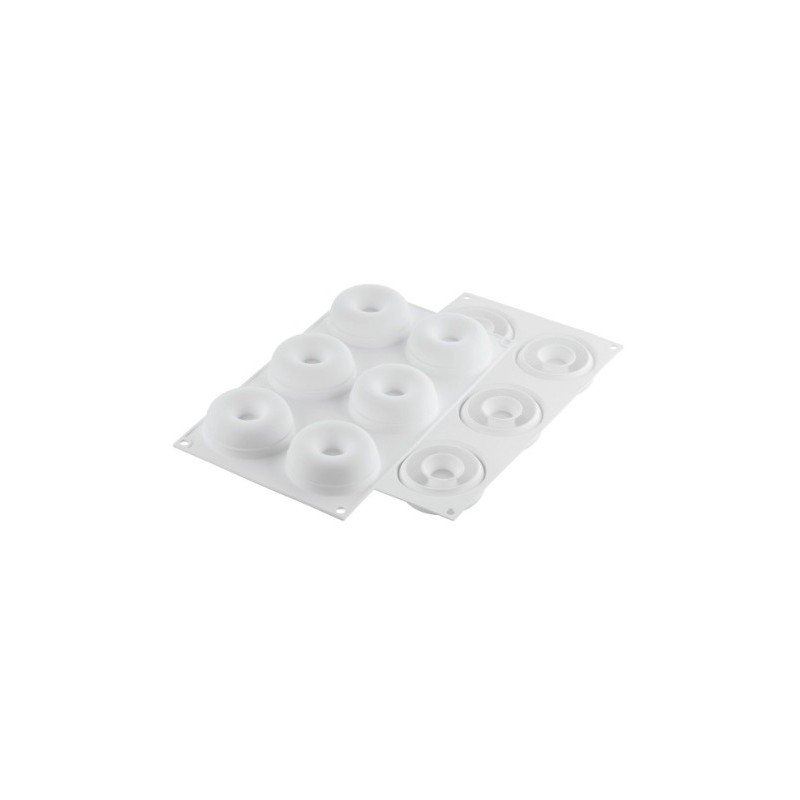 PLAQUE SILICONE 300X175 - 8 donuts gourmands Ø 72xht27 mm - 80ml