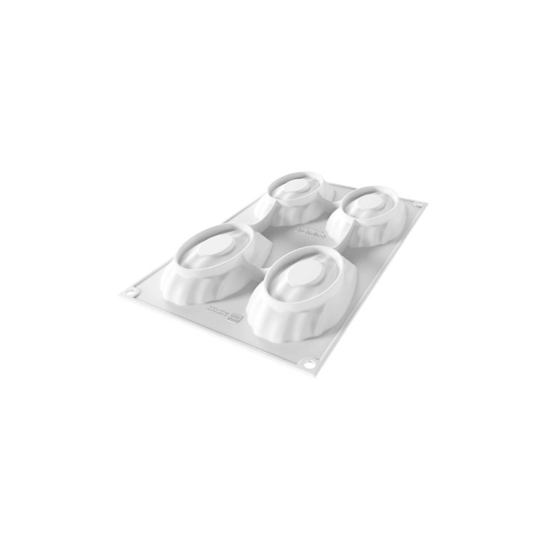 PLAQUE SILICONE 300X175 - 4 madeleines XL 117x77xht22 mm - 95ml