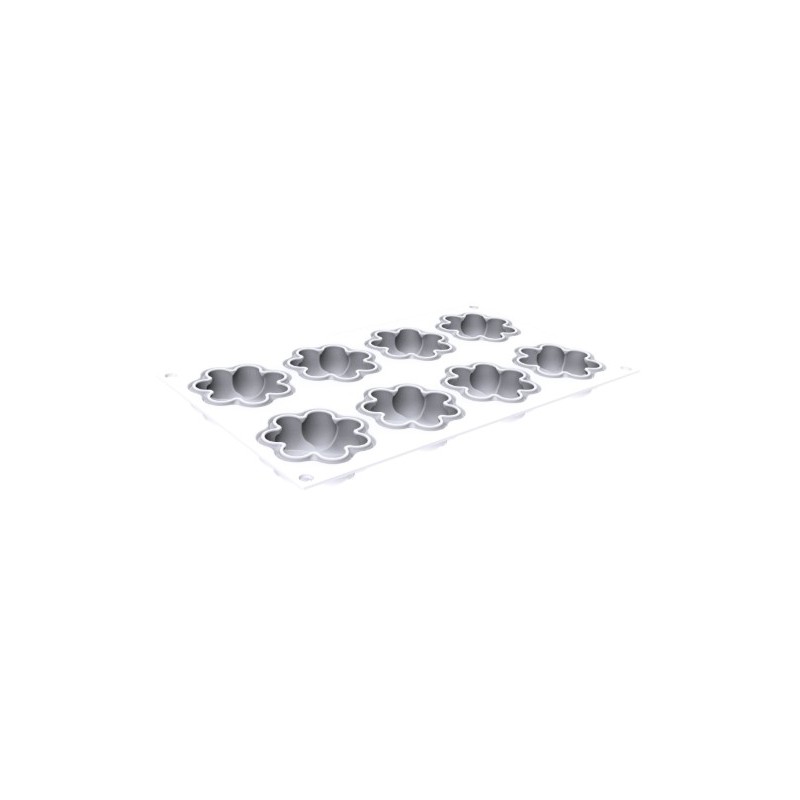 KIT PLAQUE SILICONE - 8 tartelettes blossom Ø 70xht20 mm - 47ml
