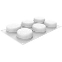 PLAQUE SILICONE 300X175 - 6 flocons Ø 70xht30 mm - 110ml