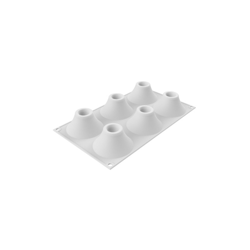 PLAQUE SILICONE 300X175 - 6 volcans vesuvio Ø 80xht40 mm - 85ml