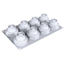 PLAQUE SILICONE 300X175 - 8 fleurs daisy Ø 58xht41 mm - 62ml