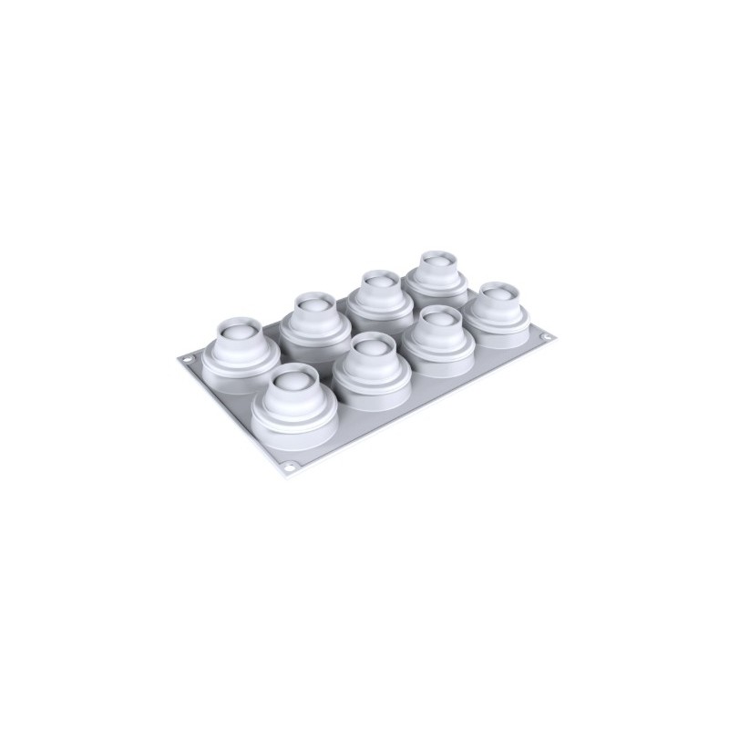 PLAQUE SILICONE 300X175 - 8 fleurs daisy Ø 58xht41 mm - 62ml