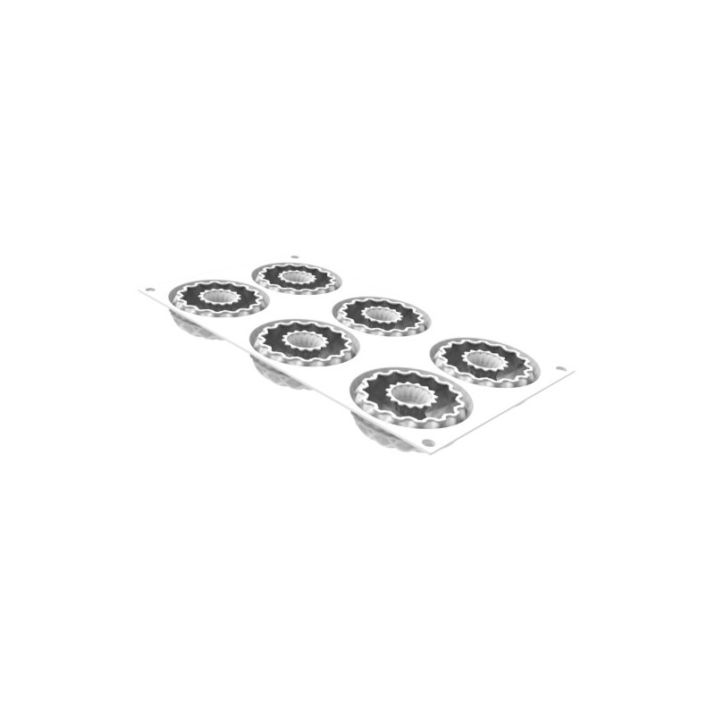 PLAQUE SILICONE 300X175 - 6 kaleido Ø 75xht25 mm - 75ml
