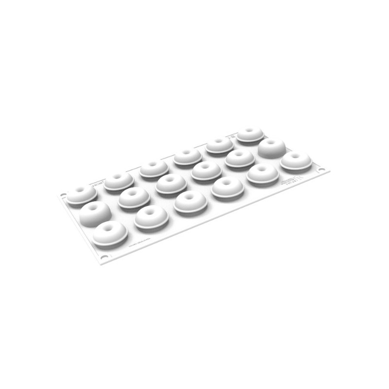 PLAQUE SILICONE 300X175 - 18 donuts Ø 34xht16.5 mm - 12ml