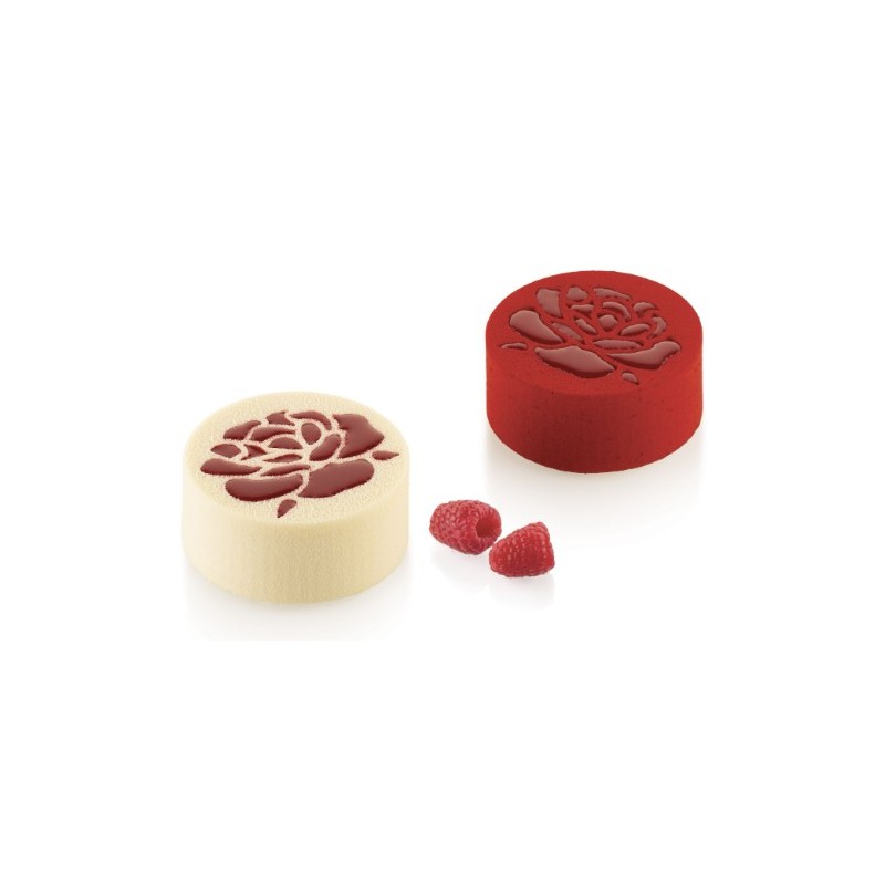 PLAQUE SILICONE 300X175 - 6 roses valentine Ø 70xht30 mm - 111ml