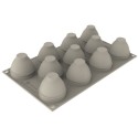 PLAQUE SILICONE 300X175 - 12 œufs décorés Ø 53xht67 mm - 100ml