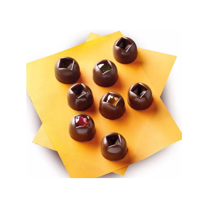 PLAQUE SILICONE CHOCOLAT - 15 boules Ø 28xht20 mm - 10ml