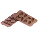 PLAQUE SILICONE CHOCOLAT - 8 feuilles assorties 51x23xht14.5 mm - 10m