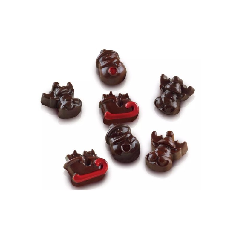 PLAQUE SILICONE CHOCOLAT - 15 sujets noël 32x22xht13 mm - 8ml