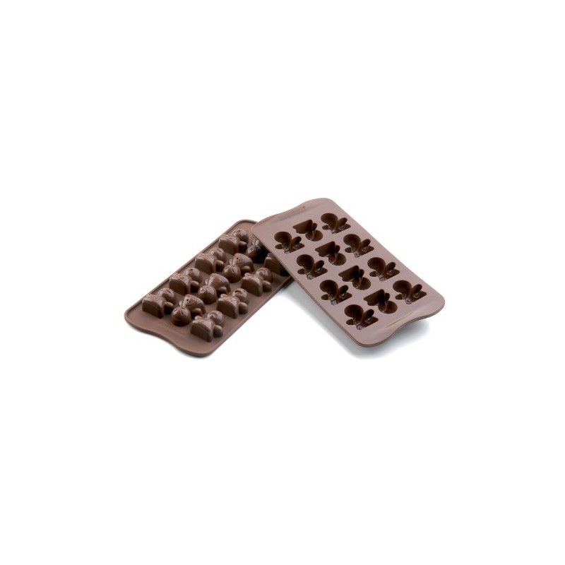 PLAQUE SILICONE CHOCOLAT - 12 bonhommes 33x34xht17 mm - 8ml