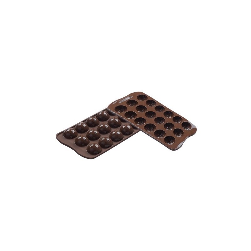 PLAQUE SILICONE CHOCOLAT - 18 1/2 ballons Ø 27xht14 mm - 8ml