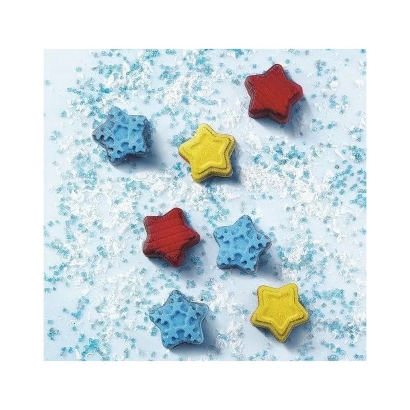 PLAQUE SILICONE CHOCOLAT - 15 étoiles de noël Ø 30xht15 mm - 5.6 ml