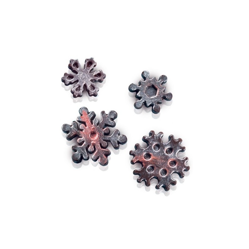 PLAQUE SILICONE CHOCOLAT - 14 flocons Ø 35xht25 mm - 4ml
