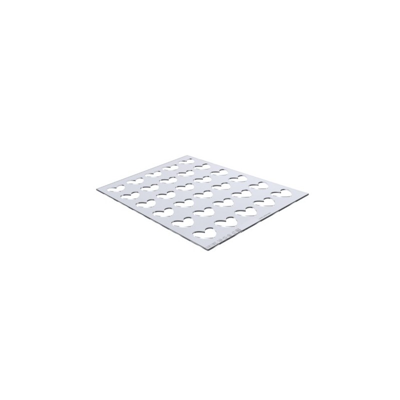 PLAQUE CHABLON SILICONE - 30 cœurs 31x31xép2 mm (lot de 2)