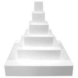 PRESENTATION POLYSTYRENE - GÂTEAU CARRE - 6 ETAGES 580xht600 mm