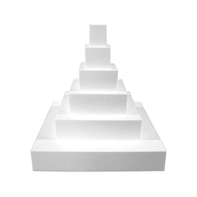 PRESENTATION POLYSTYRENE - GÂTEAU CARRE - 6 ETAGES 580xht600 mm