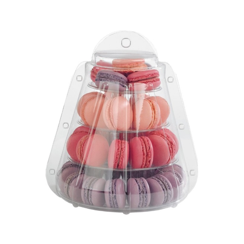MINI PYRAMIDE A MACARONS - TRANSPARENTE Ø180xht200 mm (x6)
