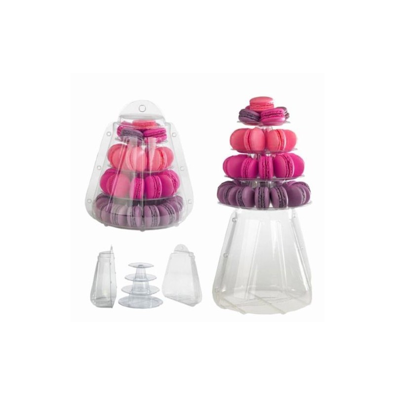 MINI PYRAMIDE A MACARONS - TRANSPARENTE Ø180xht200 mm (x6)