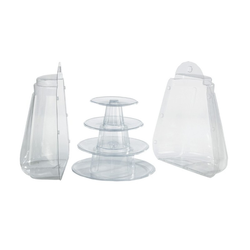 MINI PYRAMIDE A MACARONS - TRANSPARENTE Ø180xht200 mm (x6)